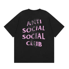 Anti Social Social Club Dragon Pink Logo T-Shirt - Black