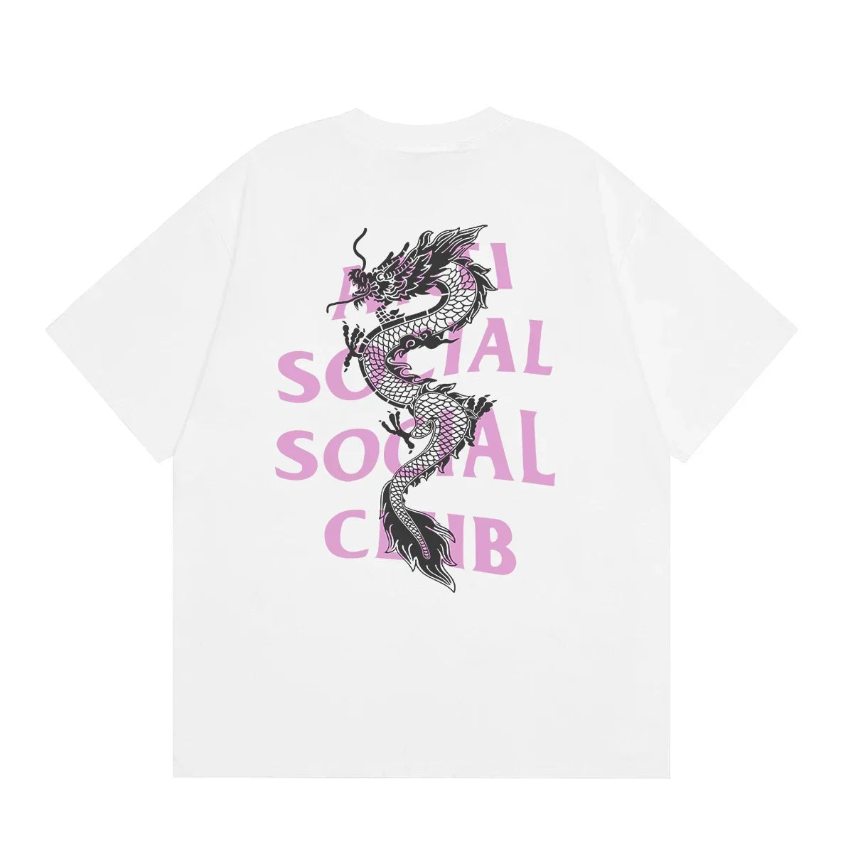 Anti Social Social Club Dragon Pink Logo T-Shirt - White